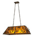 Meyda Tiffany - 81897 - Six Light Oblong Pendant - Oak Leaf & Acorn - Timeless Bronze