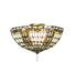 Meyda Tiffany - 97657 - Three Light Fan Light Fixture - Fleur-De-Lis - Beige Ha Green/Blue Amber