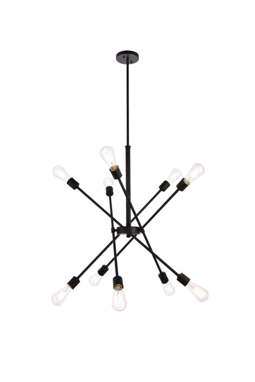 Elegant Lighting - LD8003D28BLA - Ten Light Pendant - Axel - Black