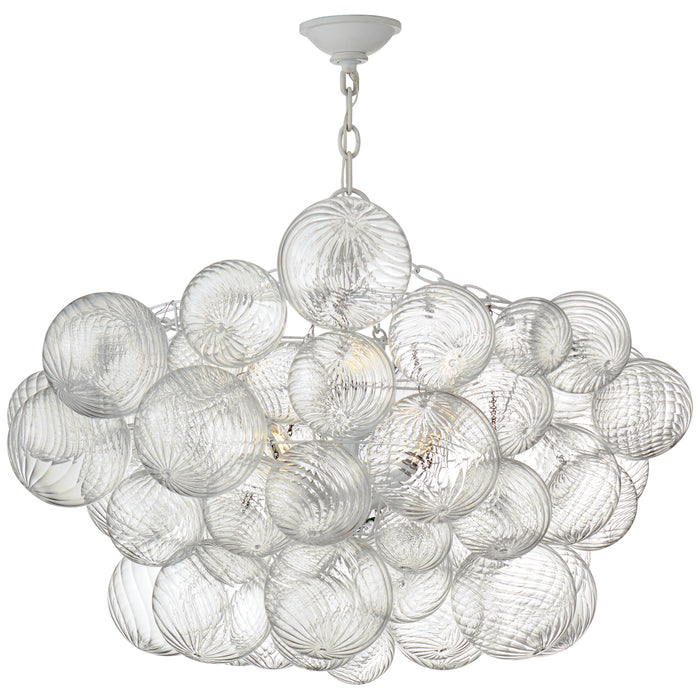 Visual Comfort - JN 5112PW/CG - Eight Light Chandelier - Talia - Plaster White and Clear Swirled Glass