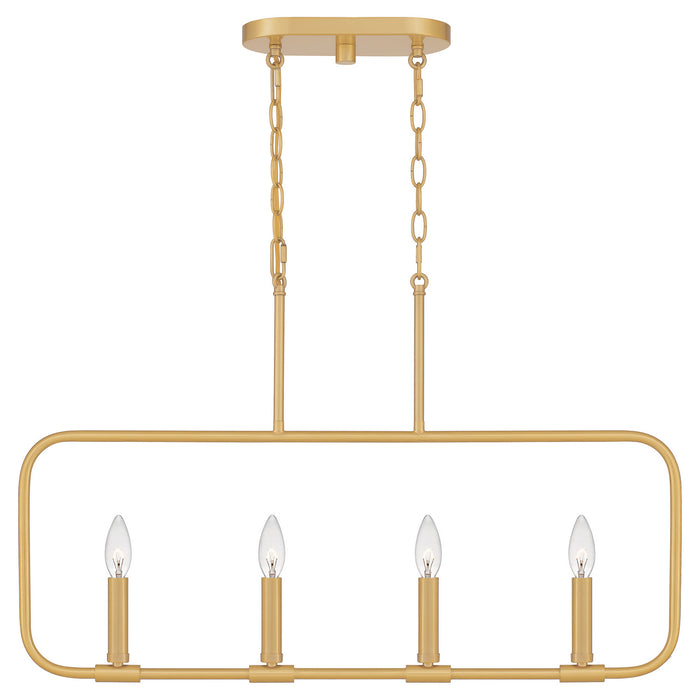 Quoizel - ABR432AB - Four Light Linear Chandelier - Abner - Aged Brass