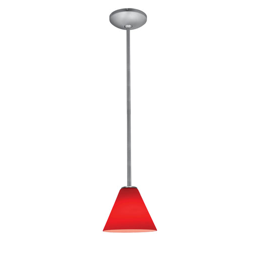 Access - 28004-3R-BS/RED - LED Pendant - Martini - Brushed Steel