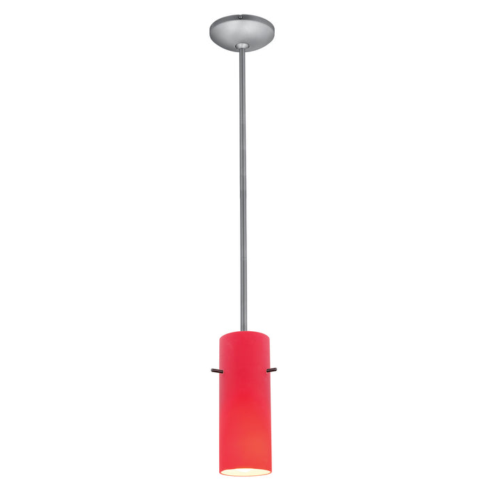 Access - 28030-3R-BS/RED - LED Pendant - Cylinder - Brushed Steel