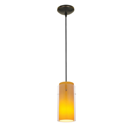 Access - 28033-3C-ORB/CLAM - LED Pendant - Glass`n Glass Cylinder - Oil Rubbed Bronze