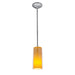 Access - 28033-3R-BS/CLAM - LED Pendant - Glass`n Glass Cylinder - Brushed Steel