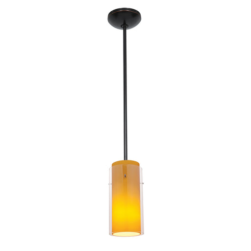 Access - 28033-3R-ORB/CLAM - LED Pendant - Glass`n Glass Cylinder - Oil Rubbed Bronze