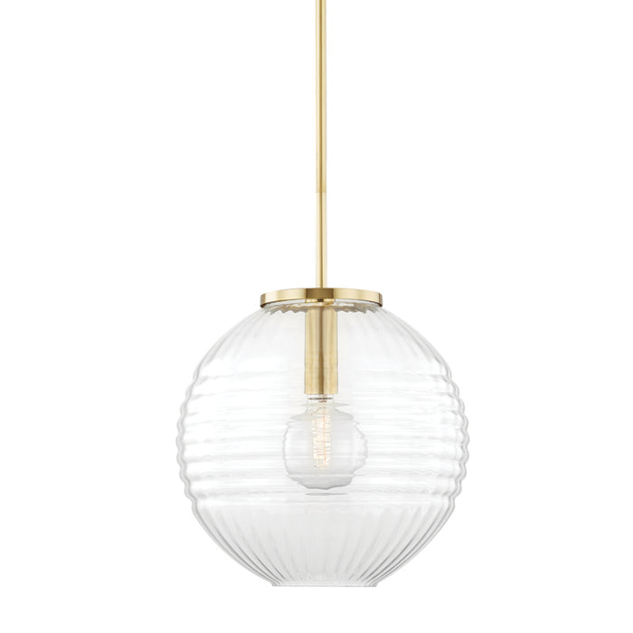 Hudson Valley - 2717-AGB - One Light Pendant - Bay Ridge - Aged Brass