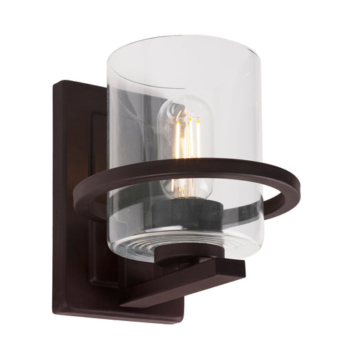 Forte - 2404-01-04 - One Light Wall Sconce - Halo - Black