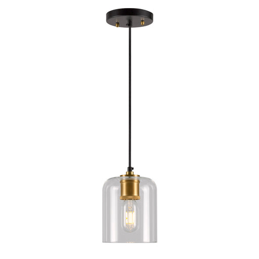 Forte - 2724-01-62 - One Light Pendant - Tyrone - Black and Soft Gold