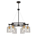 Forte - 2724-06-62 - Six Light Chandelier - Tyrone - Black and Soft Gold