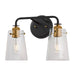 Forte - 5118-02-62 - Two Light Bath Light - Ronna - Black and Soft Gold