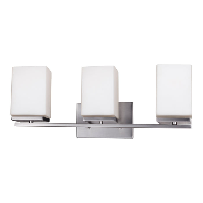 Forte - 5145-03-55 - Three Light Bath Bracket - Ella - Brushed Nickel