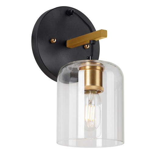 Forte - 5724-01-62 - One Light Wall Sconce - Tyrone - Black and Soft Gold