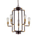 Forte - 7116-05-51 - Five Light Chandelier - Piper - Black and Antique Brass
