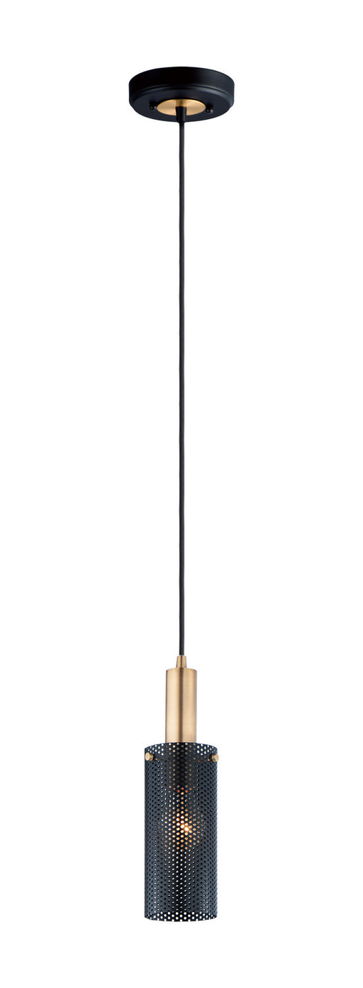 Maxim - 10081BKSBR - One Light Mini Pendant - Perf - Black / Satin Brass