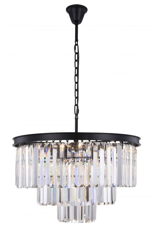 Elegant Lighting - 1231D26MB/RC - Nine Light Chandelier - Sydney - Matte Black