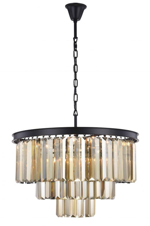 Elegant Lighting - 1231D26MB-GT/RC - Nine Light Chandelier - Sydney - Matte Black