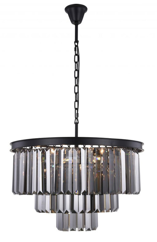 Elegant Lighting - 1231D26MB-SS/RC - Nine Light Chandelier - Sydney - Matte Black