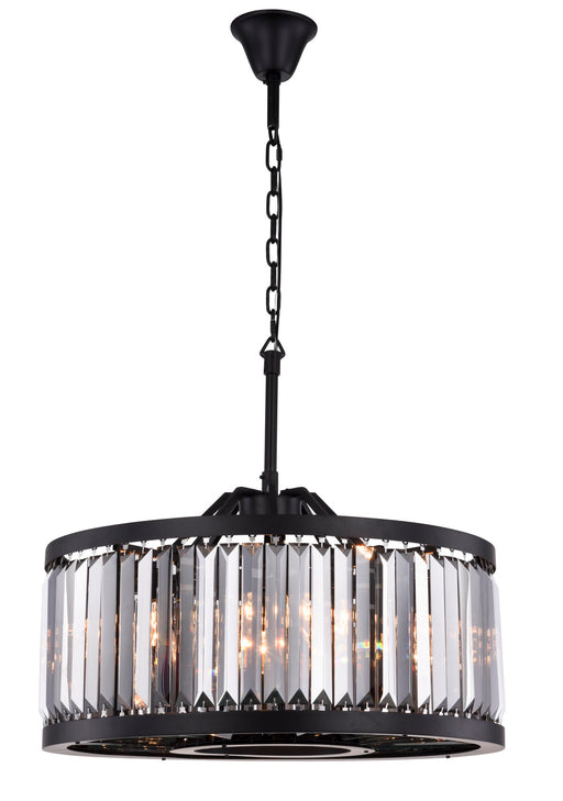 Elegant Lighting - 1233D28MB-SS/RC - Eight Light Chandelier - Chelsea - Matte Black