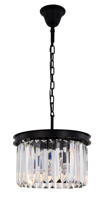 Elegant Lighting - 1238D16MB/RC - Three Light Pendant - Sydney - Matte Black