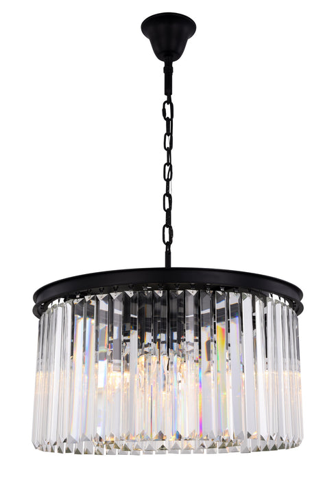 Elegant Lighting - 1238D26MB/RC - Eight Light Chandelier - Sydney - Matte Black