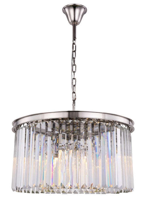 Elegant Lighting - 1238D26PN/RC - Eight Light Chandelier - Sydney - Polished Nickel