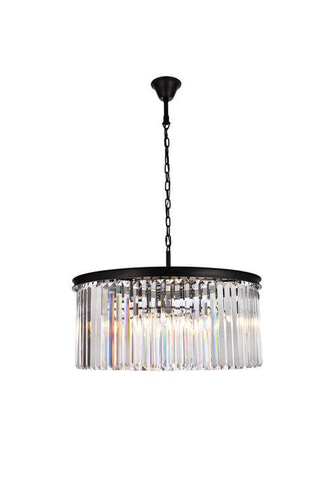 Elegant Lighting - 1238D31MB/RC - Eight Light Chandelier - Sydney - Matte Black