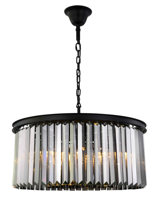 Elegant Lighting - 1238D31MB-SS/RC - Eight Light Chandelier - Sydney - Matte Black