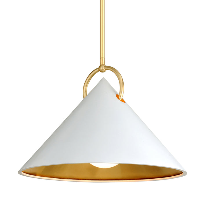 Corbett Lighting - 290-42 - One Light Pendant - Charm - White And Gold Leaf