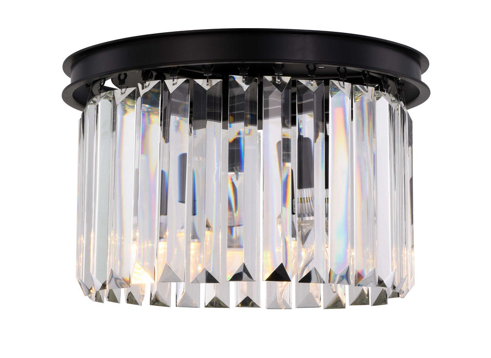 Elegant Lighting - 1238F16MB/RC - Three Light Flush Mount - Sydney - Matte Black