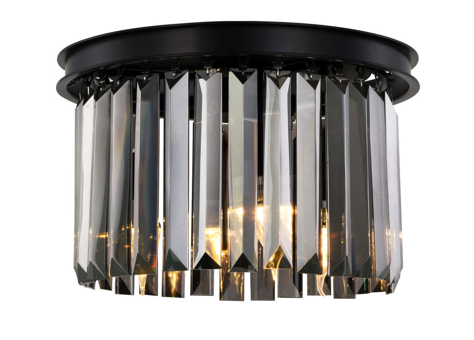 Elegant Lighting - 1238F16MB-SS/RC - Three Light Flush Mount - Sydney - Matte Black