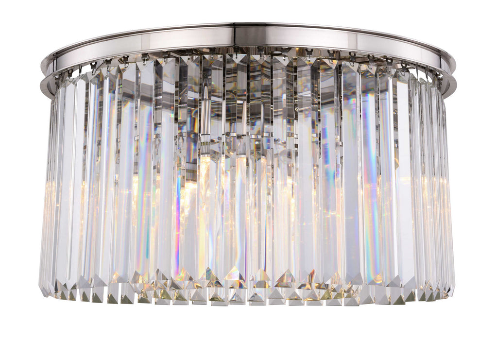 Elegant Lighting - 1238F26PN/RC - Eight Light Flush Mount - Sydney - Polished Nickel