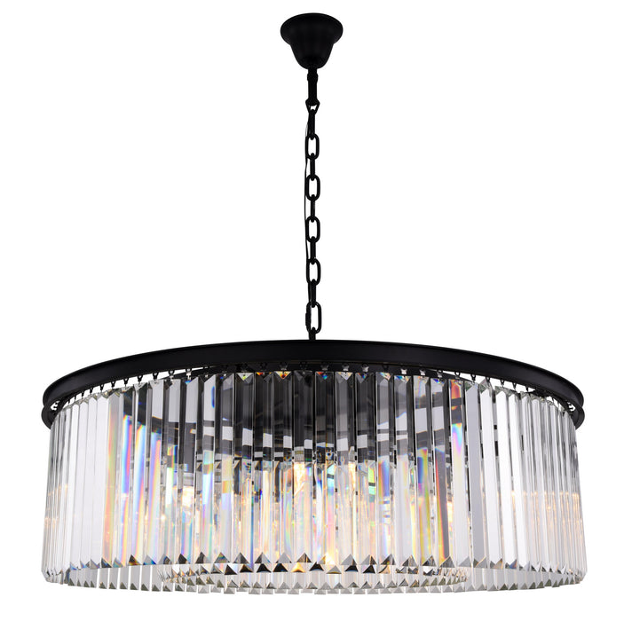 Elegant Lighting - 1238G43MB/RC - Ten Light Chandelier - Sydney - Matte Black