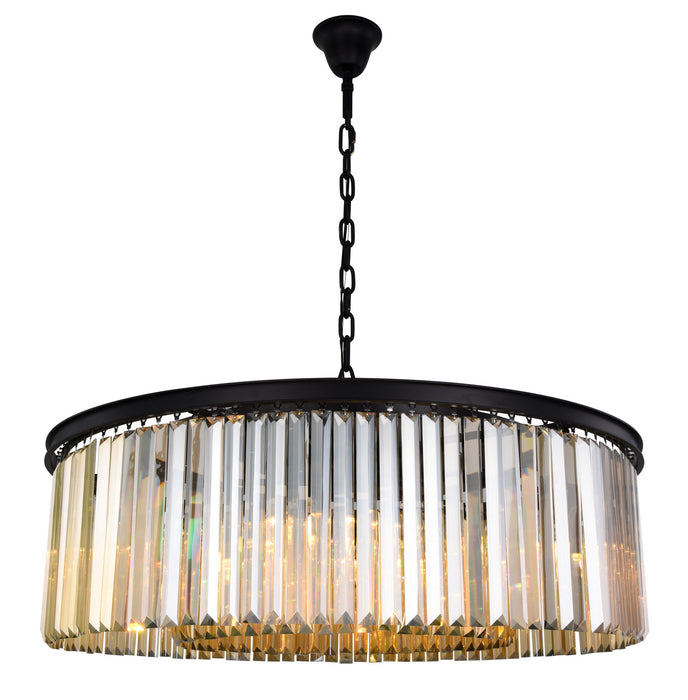 Elegant Lighting - 1238G43MB-GT/RC - Ten Light Chandelier - Sydney - Matte Black