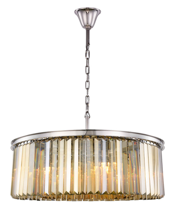 Elegant Lighting - 1238G43PN-GT/RC - Ten Light Chandelier - Sydney - Polished Nickel