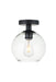 Elegant Lighting - LD2204BK - One Light Flush Mount - Baxter - Black And Clear