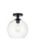 Elegant Lighting - LD2210BK - One Light Flush Mount - Baxter - Black And Clear