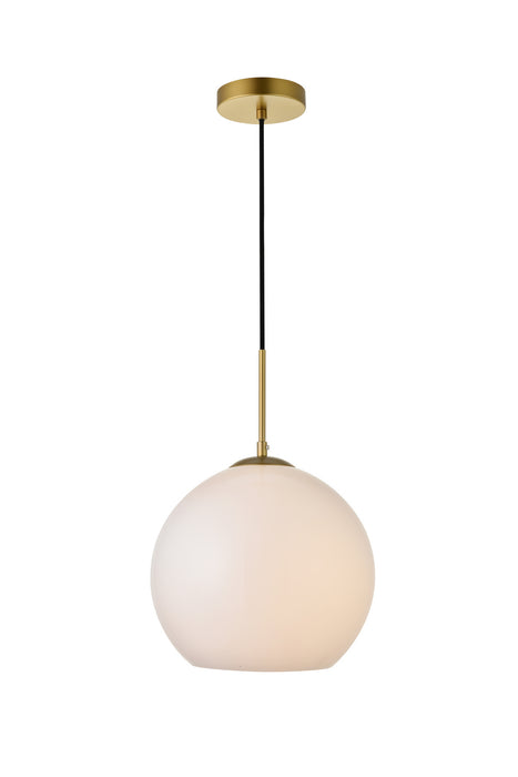 Elegant Lighting - LD2225BR - One Light Pendant - Baxter - Brass And Frosted White