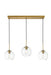 Elegant Lighting - LD2236BR - Three Light Pendant - Baxter - Brass And Clear