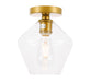 Elegant Lighting - LD2254BR - One Light Flush Mount - Gene - Brass And Clear Glass