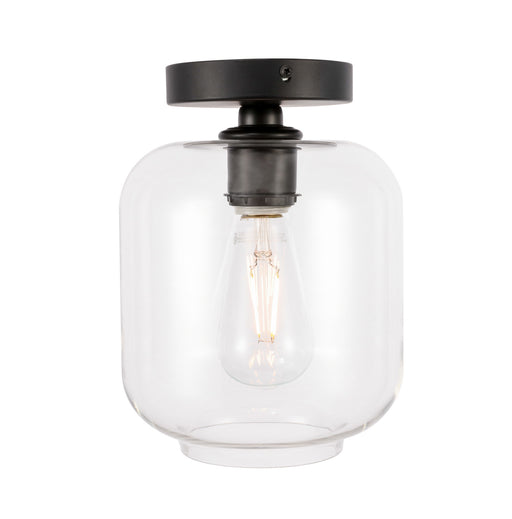 Elegant Lighting - LD2270BK - One Light Flush Mount - Collier - Black And Clear Glass