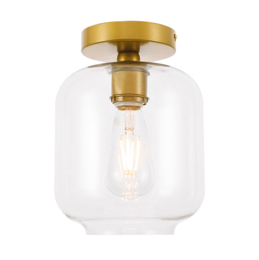 Elegant Lighting - LD2270BR - One Light Flush Mount - Collier - Brass And Clear Glass