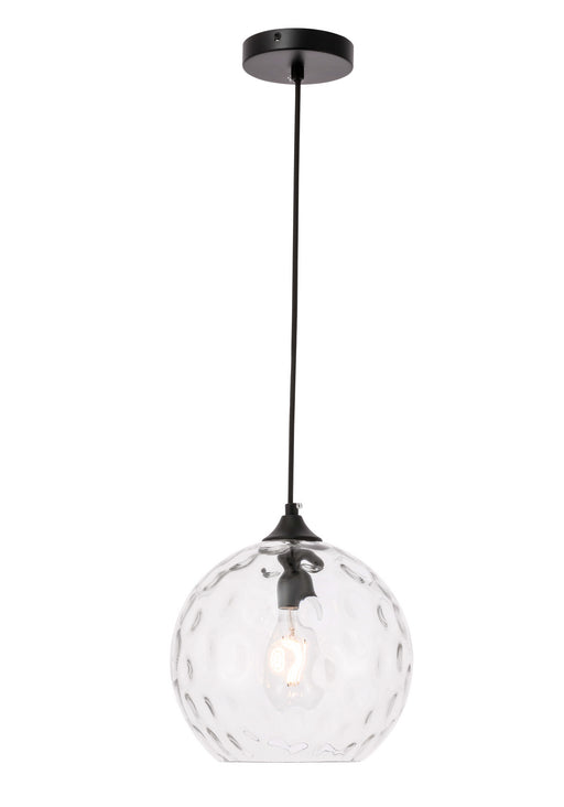Elegant Lighting - LD2282 - One Light Pendant - Cashel - Black And Clear Glass