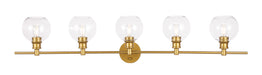 Elegant Lighting - LD2326BR - Five Light Wall Sconce - Collier - Brass And Clear Glass