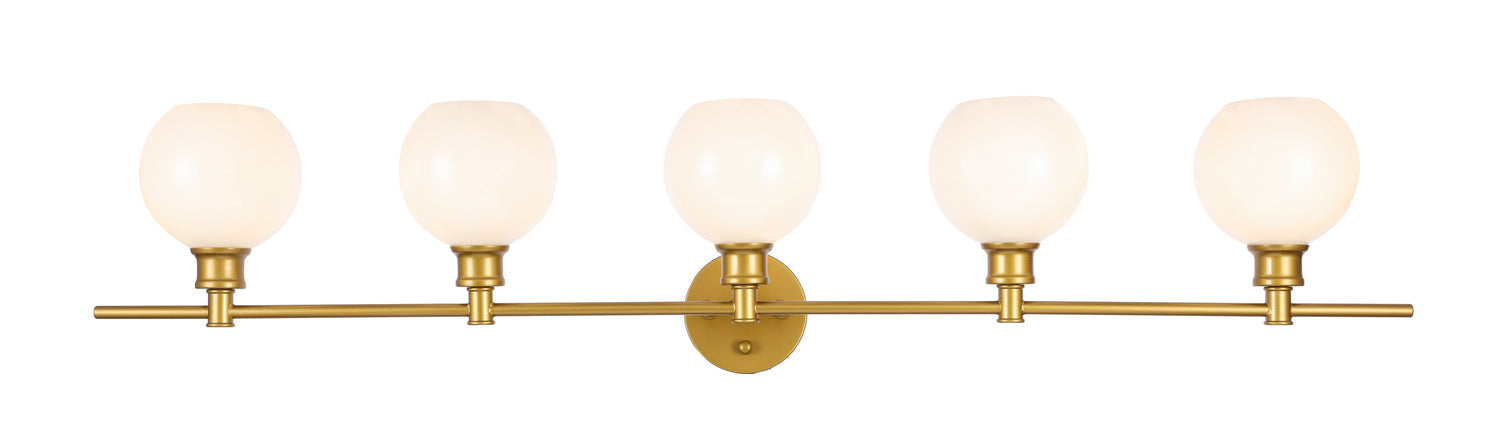 Elegant Lighting - LD2327BR - Five Light Wall Sconce - Collier - Brass And Frosted White Glass