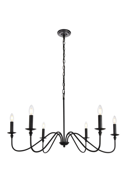 Elegant Lighting - LD5006D36MB - Six Light Chandelier - Rohan - Matte Black