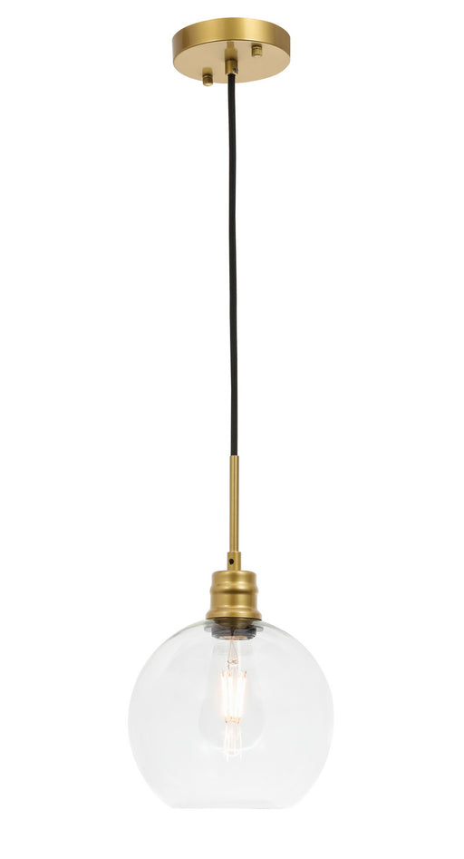 Elegant Lighting - LD6206BR - One Light Pendant - Emett - Brass And Clear Glass