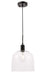 Elegant Lighting - LD6213BK - One Light Pendant - Gabe - Black And Clear Seeded Glass