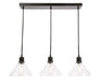 Elegant Lighting - LD6222BK - Three Light Pendant - Clive - Black And Clear Seeded Glass