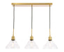 Elegant Lighting - LD6224BR - Three Light Pendant - Clive - Brass And Clear Seeded Glass